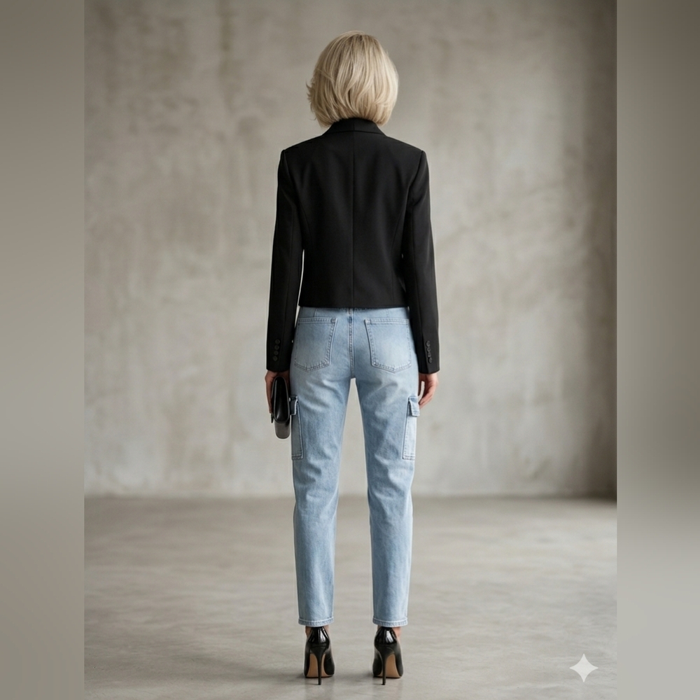The Express Cropped Suit 1‎ Button Jacket in Women's Size Large - Picture 2 of 3